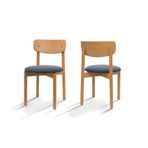 BISCHAIR Yemek Masası Sandalyeleri 2 li Set Döşemeli 1. Sınıf Kayın Mutfak Sandalyeleri Dayanıklı Premium Ergonomik ve Estetik Tasarım (Keynote, Doğal)