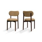 BISCHAIR Yemek Masası Sandalyeleri 2 li Set Döşemeli 1. Sınıf Kayın Mutfak Sandalyeleri Dayanıklı Premium Ergonomik ve Estetik Tasarım (Ocean, Ceviz)
