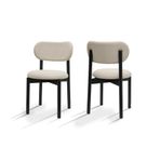 BISCHAIR Yemek Masası Sandalyeleri 2 li Set Döşemeli 1. Sınıf Kayın Mutfak Sandalyeleri Dayanıklı Premium Ergonomik ve Estetik Tasarım (Ocean, Siyah)