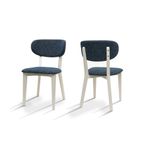 BISCHAIR Yemek Masası Sandalyeleri 2 li Set Döşemeli 1. Sınıf Kayın Mutfak Sandalyeleri Dayanıklı Premium Ergonomik ve Estetik Tasarım (Rapsodi, White)
