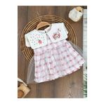 BİSCOİ babybiscoi Ekose Çilek Desenli Tüllü Yazlık Kız Bebek Elbise