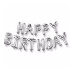 Bisepetim 35 cm Gümüş Happy Birthday Folyo Doğum Günü Balonu