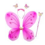 Bisepetim 50x37 cm Fuşya Kelebek Kanadı Tacı Ve Sopası