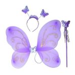 Bisepetim 50x37 cm Lila Kelebek Kanadı Tacı ve Sopası