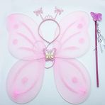 Bisepetim 50x37 cm Toz Pembe Kelebek Kanadı Tacı ve Sopası