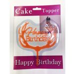 Bisepetim Happy Birthday Yazılı Turuncu Dallı Pasta Kek Çubuğu