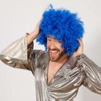 Bisepetim Mavi Renk Kıvırcık Afro Peruk