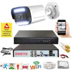 Bises 1 Li Hareket Algılayan 5 Mp Lens 12 Warm LED Gece Renkli Gösteren Güvenlik Kamerası Seti Bs 3312W - Beyaz
