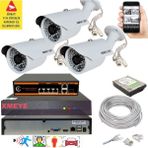 Bises 3 Lü Yapay Zeka Destekli 5 Mp 1940P Görüntü Poe Bağlantılı 48 Ir LED Gece Görüş Ip Kamera Seti 748POE - Beyaz