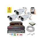 BİSES 3 lü Yapay Zeka Destekli 5 MP 1940P Görüntü POE Bağlantılı 48 Ir Led Gece Görüş IP Kamera Seti 748POE