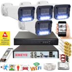 Bises 4 Lü Hareket Algılayan 5 Mp Lens 4 Warm LED Gece Renkli Gösteren Güvenlik Kamerası Seti Bs 3404W - Beyaz