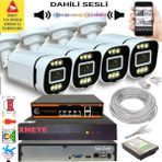 Bises 4 Lü Yapay Zeka Destekli 5 Mp Görüntü Poe Bağlantılı Sesli 6 Warm LED Gece Renkli Ip Kamera Seti 4386WS - Beyaz