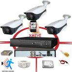 Bises 538 3 Kameralı Hareket Algılayan 5 MP Lens 36 IR LED Metal Kasa Güvenlik Kamerası Seti