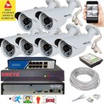 Bises 6 Lı Yapay Zeka Destekli 5 Mp 1940P Görüntü Poe Bağlantılı 48 Ir LED Gece Görüş Ip Kamera Seti 748POE - Beyaz