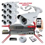 Bises BS 748LP 9'lu 2 TB Hdd Daha Fazla Kayıt 5 mp 1940p Sensör 6 mp Sony Lens Metal Kasa IP Güvenlik Kamerası Seti
