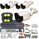 Bises BS2404W 5 Kameralı 1080p Yüz Tanımalı Hareket Algılayan 5 mp Lens Gece Renkli Gösteren Metal Kasa Güvenlik Kamerası Seti
