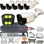 Bises BS2404W 6 Kameralı 1080p Yüz Tanımalı Hareket Algılayan 5 mp Lens Gece Renkli Gösteren Metal Kasa Güvenlik Kamerası Seti