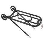 Bisiklet Arka Raf, Brompton Için Tekerlekler Ile Yüksek Mukavemetli Alüminyum Alaşım Katlanır Bagaj taşıyıcı (BLACK)