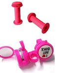 BİSİKLET AYNALI ZİL PEMBE & PEMBE ELCİK ANTİBAKTERİYEL SET HALİNDE