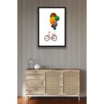 Bisiklet Balon Dekoratif Ahşap Şık Tablo Modeli, Oturma Odası, Salon, Ofis, Ev Duvar Dekorasyonu - 20 x 30