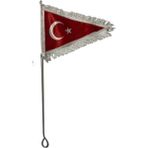 Bisiklet Bayrağı Üçgen Püsküllü 45CM - Kırmızı