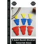 #Bisiklet Dayanıklı Üçgen Palet Tasarım Canlı Plastik Aparat 9 Adet Renkli Bisiklet Tekerlek Süsü