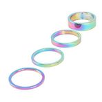 Bisiklet Furş Spacer 5'li Paket Rainbow Furş Takımı Yüzüğü Gidon Spacer Oil Slick 4x10mm 1x5mm Set
