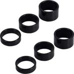 Bisiklet Furş Spacer 6'Lı Paket (3/5/8/10/15/20Mm) Siyah Furş Takımı Yüzüğü Gidon