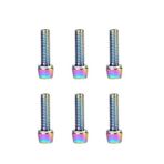 Bisiklet Gidon Boğazı Civatası 6 Adet M5x18 Oil Slick Matara Kafesi Vidası Rainbow