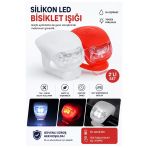Bisiklet Işığı Led Kırmızı Beyaz 2 Li 1 Paket Bisiklet Motorsikler Silikon Lamba Ledli Flaşör Çakar Lamba Ön Arka Işık