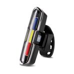 Bisiklet Led İkaz Uyarı Fener Mavi Kırmızı Beyaz Çakarlı Usb Şarjlı Stop Lambası Siyah - Kırmızı - Beyaz