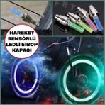 Bisiklet Motorsiklet Araba Hareket Sensörlü Işıklı Sibop Kapağı- 2 Adet Tekerlek Işığı LED Lamba