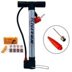 Bisiklet Motosiklet Pompa Lastik Hava Şişirme Pompası + 48 Yama Top Iğnesi + Bot Şişirme Aparatı