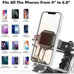 Bisiklet Motosiklet ve Scooter Için Gidon Uyumlu Telefon Tutucu 4-6.8 Modellere Uyumlu Kolay Kurulum ve Kullanım 146A-HL - standart