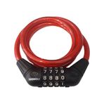 Bisiklet Şifreli Kilit 120 CM 10 MM Kırmızı