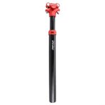 Bisiklet Süspansiyon Sele Direği Alüminyum Alaşımlı Amortisör İç Yaylı 50 Mm Seyahat Ayarlanabilir Ribaund Yol Mtb Bisiklet Konforu Siyah Kırmızı 27,2 mm (27,2 x 350)