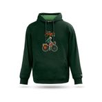 Bisiklet Turu Tasarım Kapşonlu Sweatshirt, Nefti yeşil, M