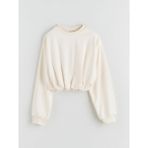 Bisiklet Yaka Basic Kız Çocuk Sweatshirt (W5) - 10 - 11 Yaş - Ekru