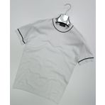 Bisiklet Yaka Kısa Kol Erkek Örme Triko Tişört 7307 BEYAZ 2XL