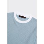 Bisiklet Yaka Kısa Kol Erkek T-Shirt - Bebe Mavisi - 2XL