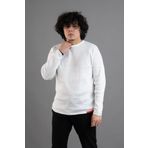 Bisiklet Yaka Likralı Microfilament Kumaş Slimfit Erkek Sweatshirt