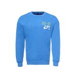 Bisiklet Yaka Ön Ve Arka Baskılı Erkek Mavi Sweatshirt - Wessi