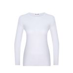 Bisiklet Yaka Uzun Kol Basic Viscon Badi (Beyaz, XL)