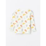 Bisiklet Yaka Uzun Kollu Baskılı Erkek Bebek Pijama Takımı - Ekru - 3 - 4 Yaş