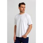 Bisse Basic Oversize Beyaz Erkek T-Shirt TS2410N24199_D01 - XL