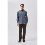 Bisse Bisse Studio Regular Fit Uzun Kollu Haki Erkek Gömlek BSGMEKS252124_E49 - 2XL