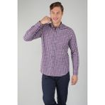 Bisse Bordo Kareli Regular Fit Kareli Erkek Gömlek GMEKS252098_E25