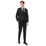 Bisse Comfort Fit Mono Yaka Drop 6 Çift Yırtmaçlı Siyah Erkek Yün Takım Elbise PTK23YNOS001_D99