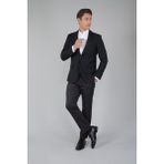 Bisse Comfort Fit Siyah Mono Yaka Çift Yırtmaçlı 6 Drop Erkek Yün Ceket PCK24K24201_D99 - 52