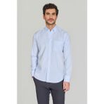 Bisse Erkek Regular Fit Pamuk Tek Cep Açık Mavi Gömlek GMCZG250118_D33